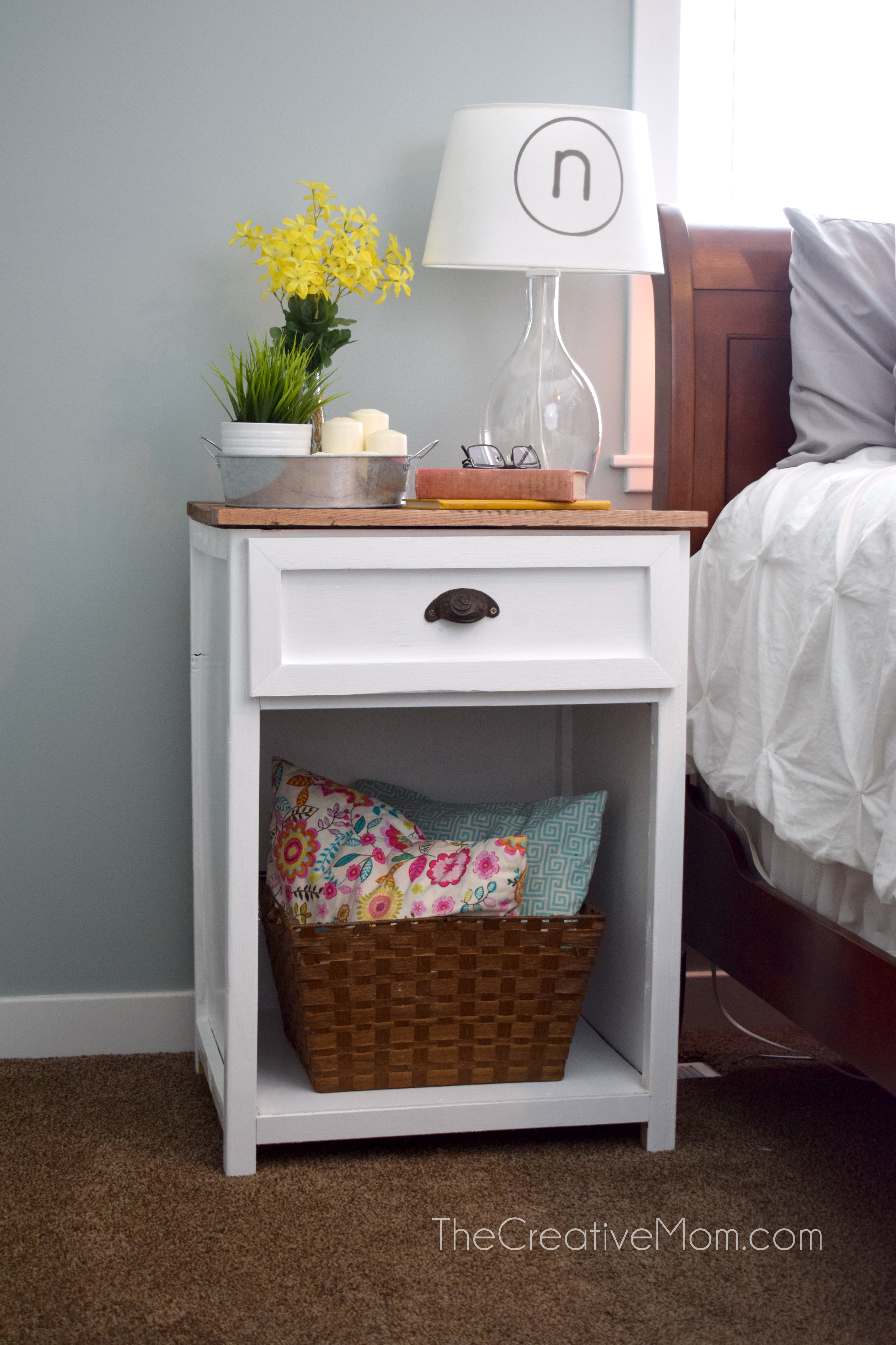Farmhouse Nightstand Free Building Plans The Creative Mom