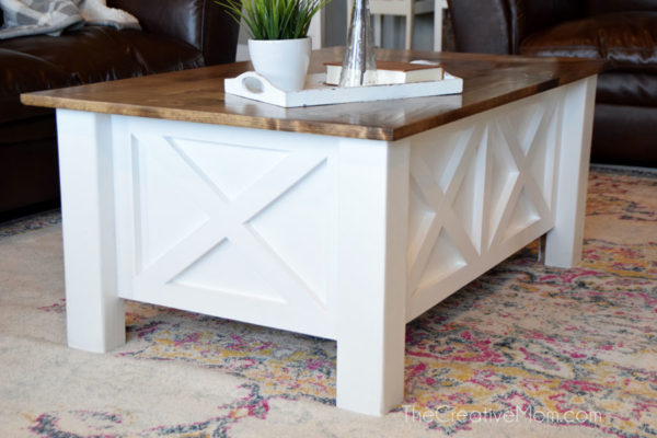 How To Build A Farmhouse Coffee Table With Storage Free Building
