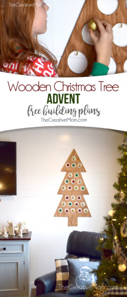 wooden christmas tree advent
