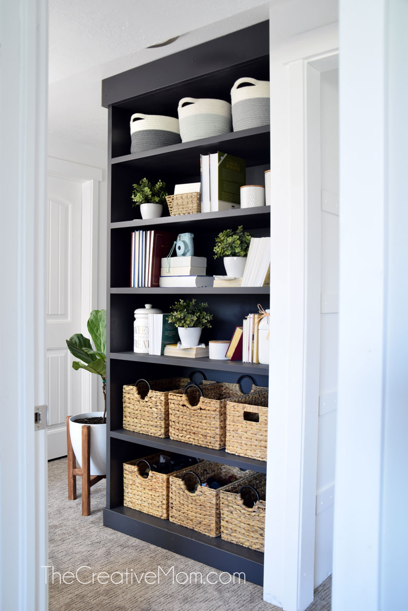 How To Trim Out A Built In Bookcase, Natalie Black Open Bookcases