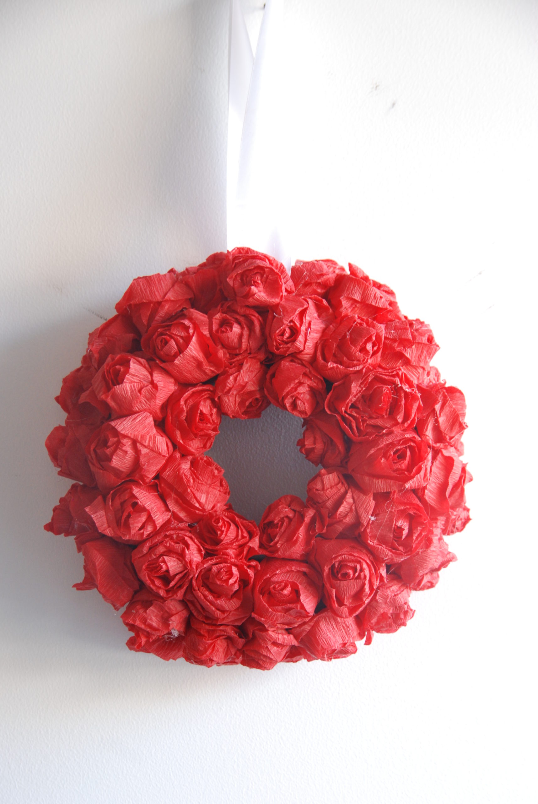 {Past Projects} Crepe Paper Rose Wreath