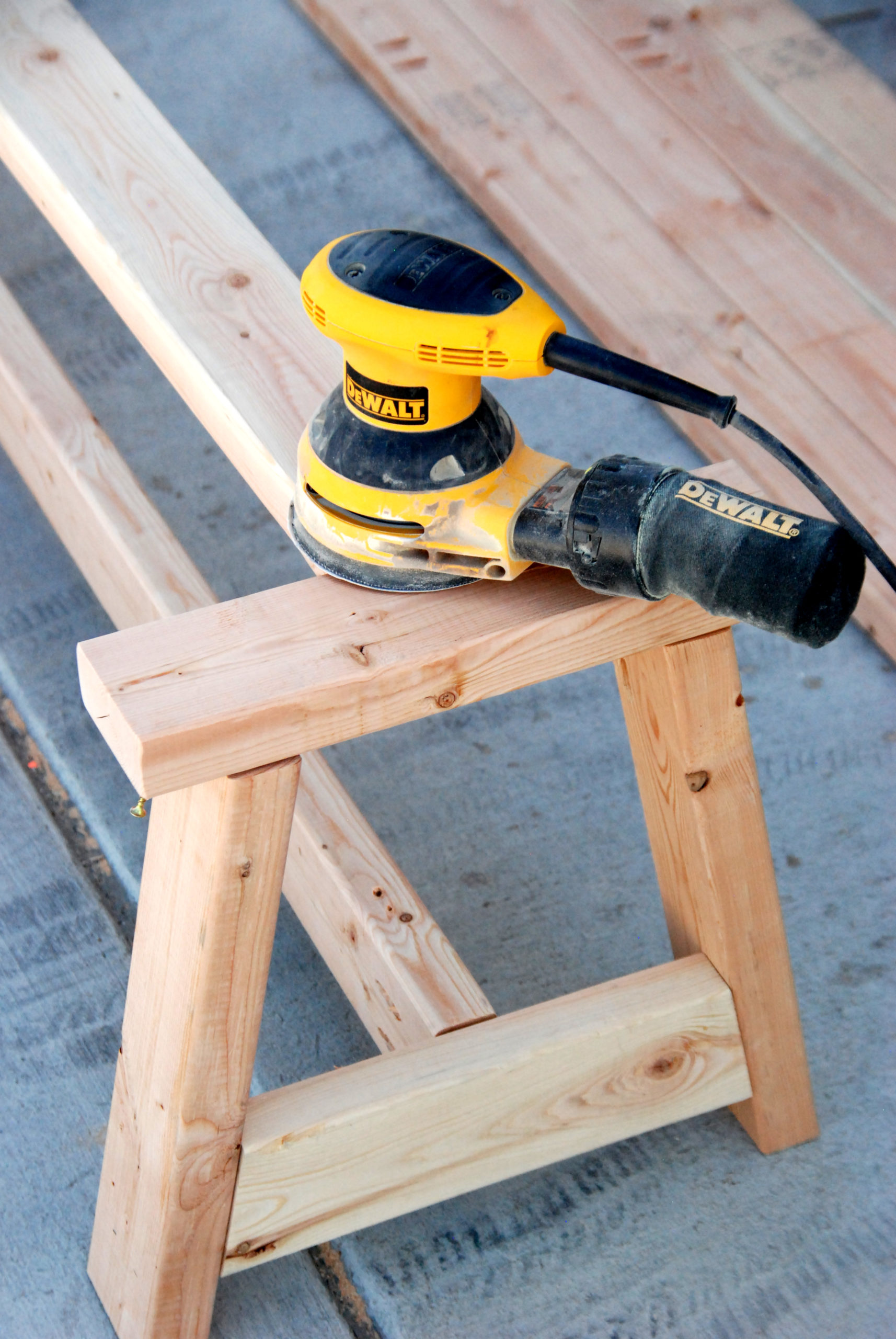Sanding DIY Bench The Creative Mom