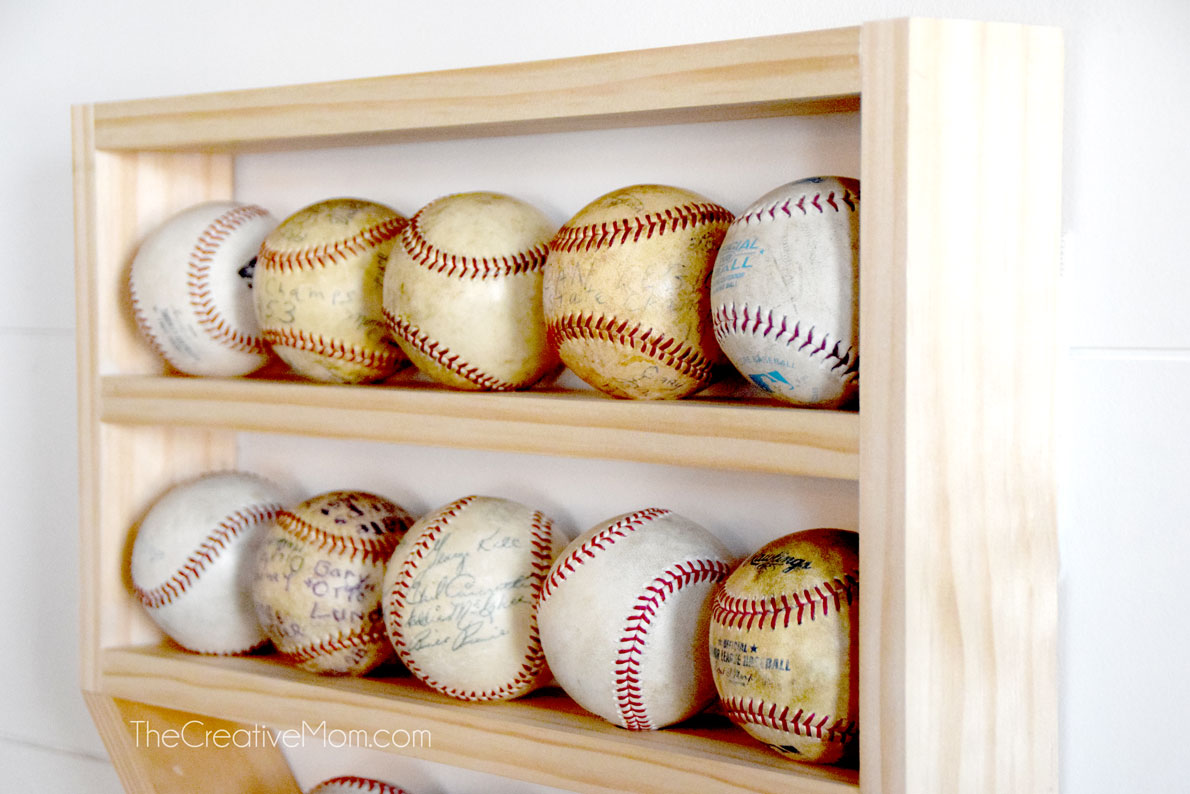 DIY Baseball Display Shelf step by step building plans The Creative Mom