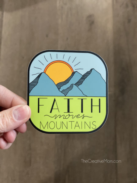 faith moves mountains sticker