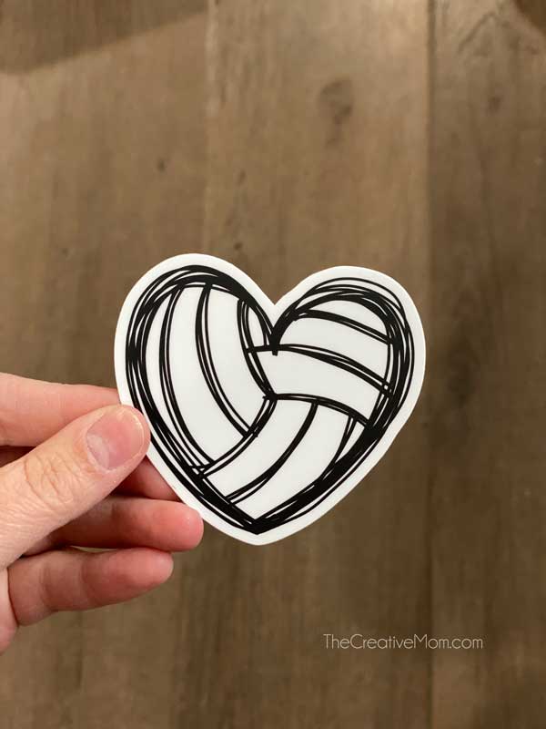 Volleyball Heart Vinyl Sticker - The Creative Mom