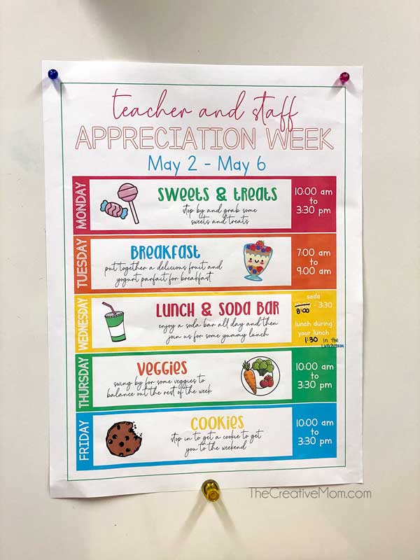 teacher appreciation week assignment