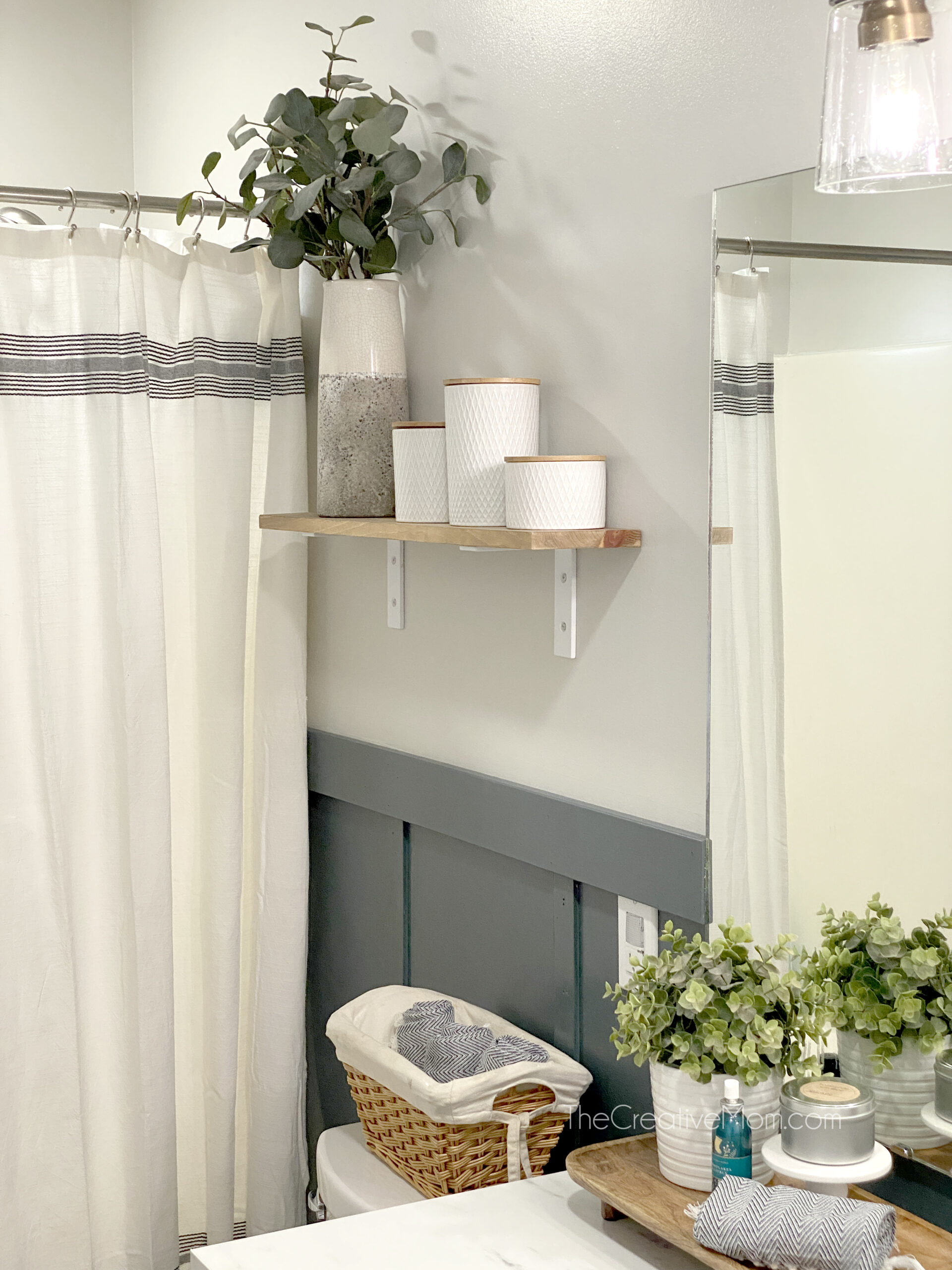How to Install a Simple Bathroom Shelf - The Creative Mom